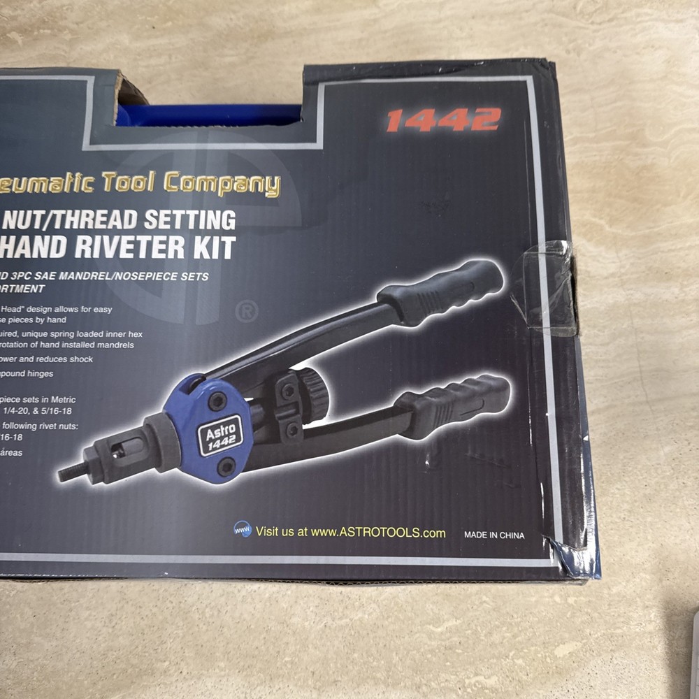 Astro Pneumatic Tool 1442 Nut/Thread Setting Hand Riveter Kit 13-Inch