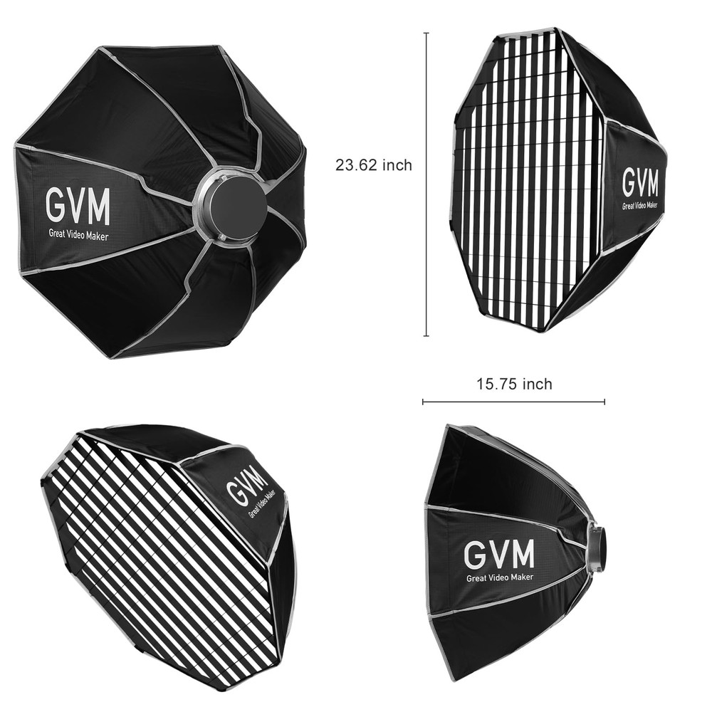 GVM Soft Boxes Lighting, Bowens Mount with Honeycomb Grid, Compatible with P8...