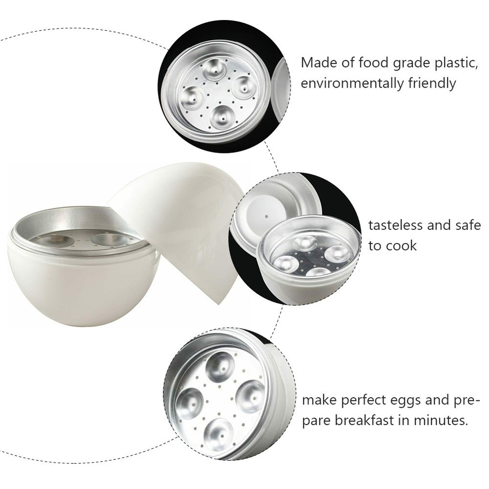 1pc Microwave Egg Boiler Home Egg Shape Cooker Simple Steamer steamed egg cup
