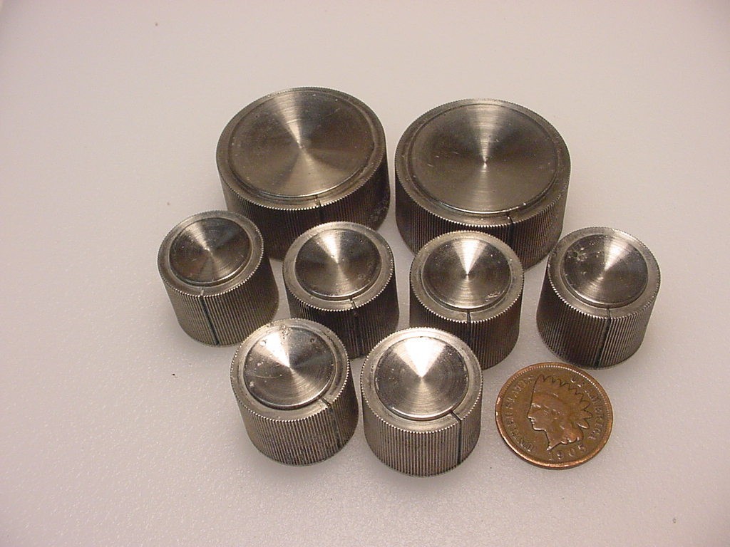 DYNACO PAS2 TUBE PREAMPLIFIER 8PCS RIPPLE INSERT SHAFT CONTROL KNOB LOT (OEM)