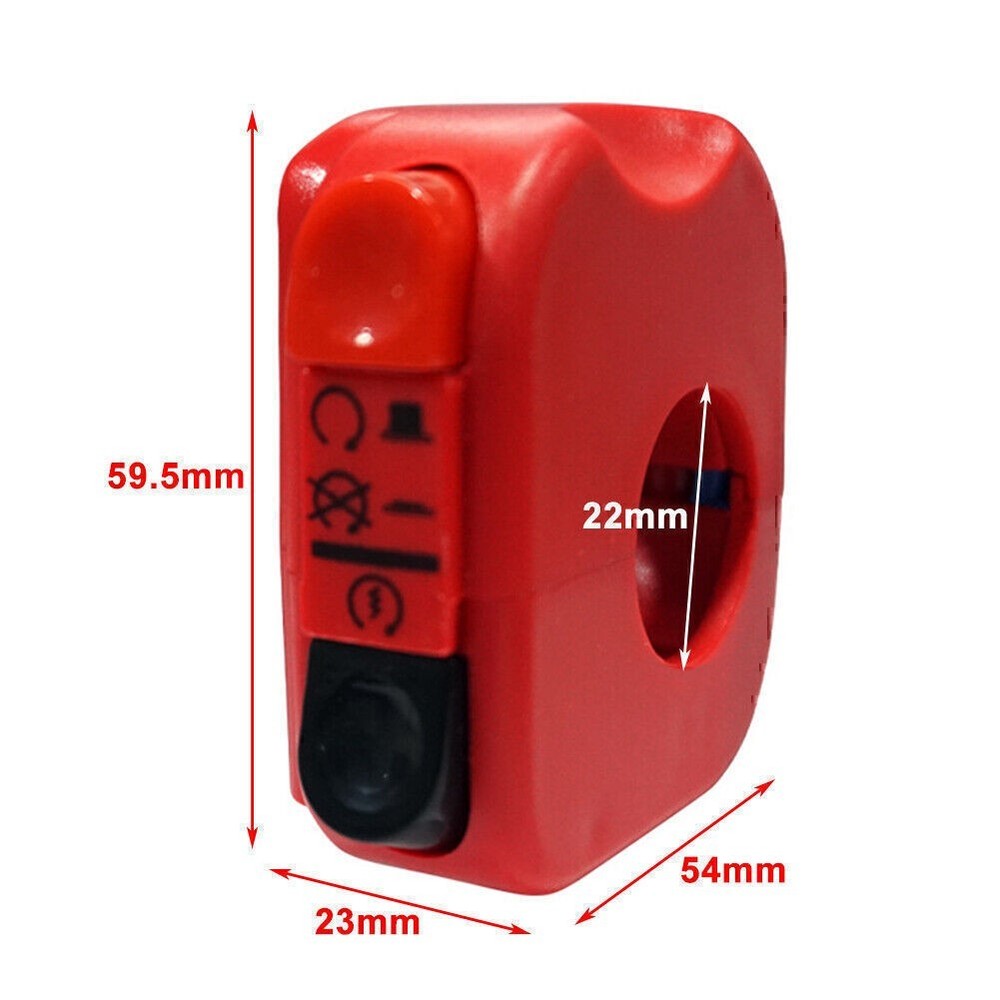 7/8" Handlebar Motorcycle Ignition Switch On Off Starter Engine Universal Red