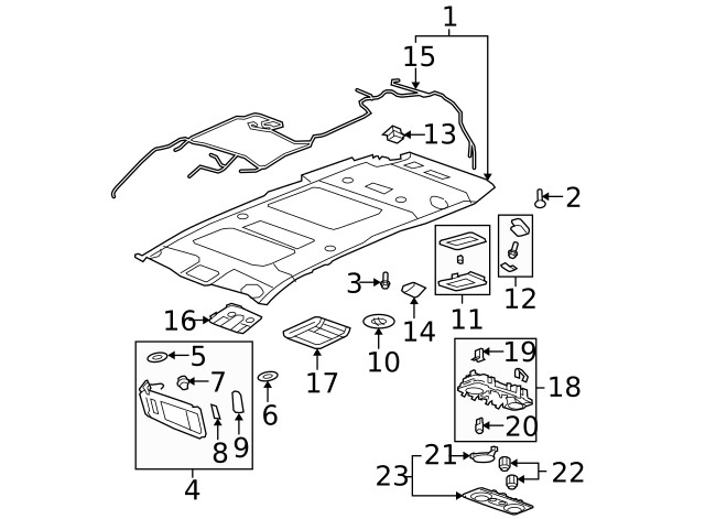 Genuine GM Shale Headliner 22945104