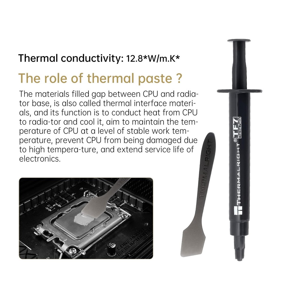 TF7 2g CPU Thermal Paste Conductivity 12.8W/mK Heatsink Grease Durability