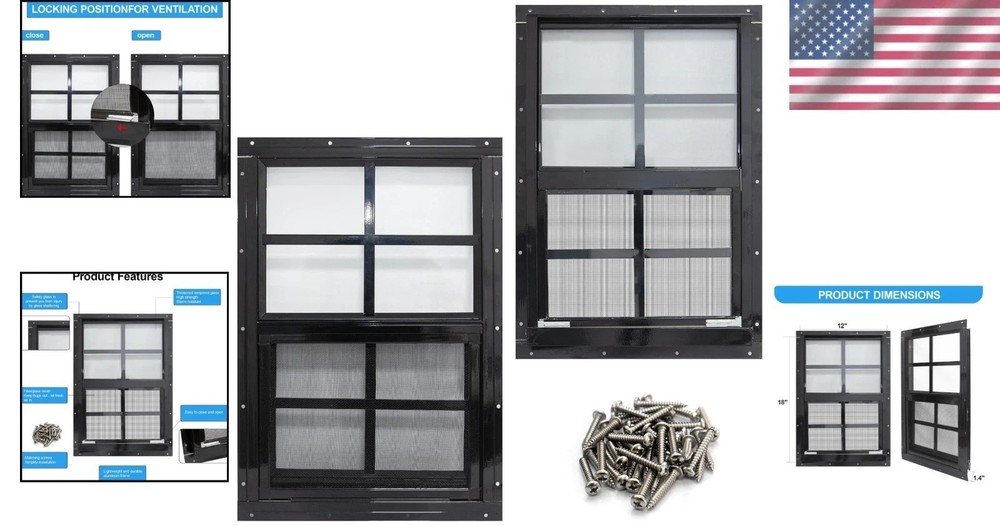 Rust-Free 12x18 Shed Windows with Aluminum Frame