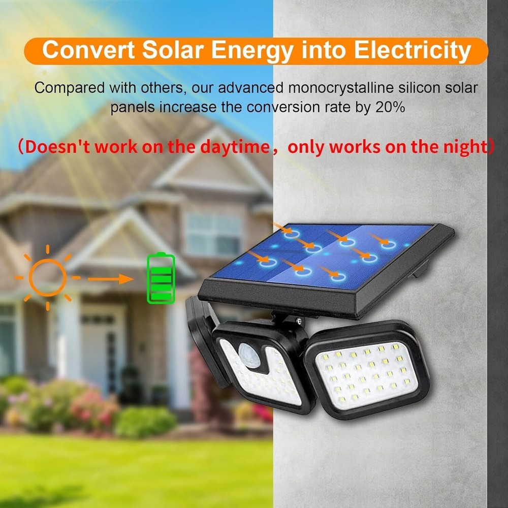 4 Pack LED Motion Sensor Solar Lights ,Outdoor IP65 Waterproof Security Lamp NEW