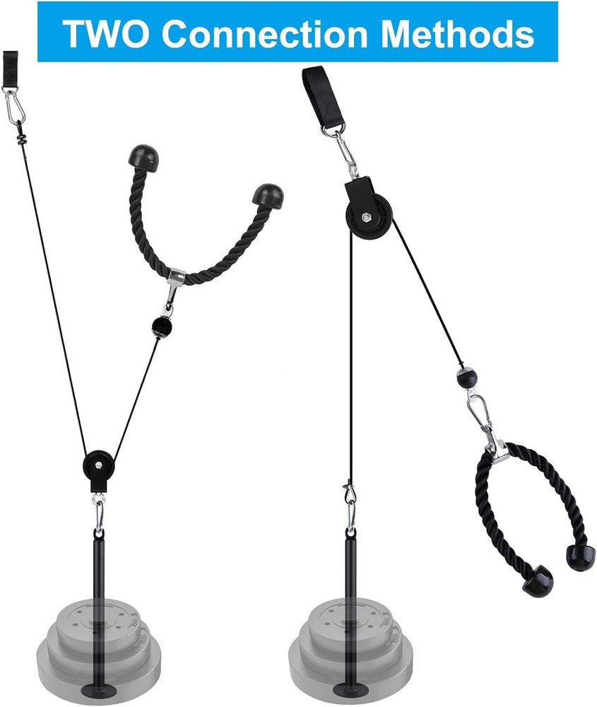 LFJ LAT Pull Down and Lift Weight Pulley System Cable Machine Black