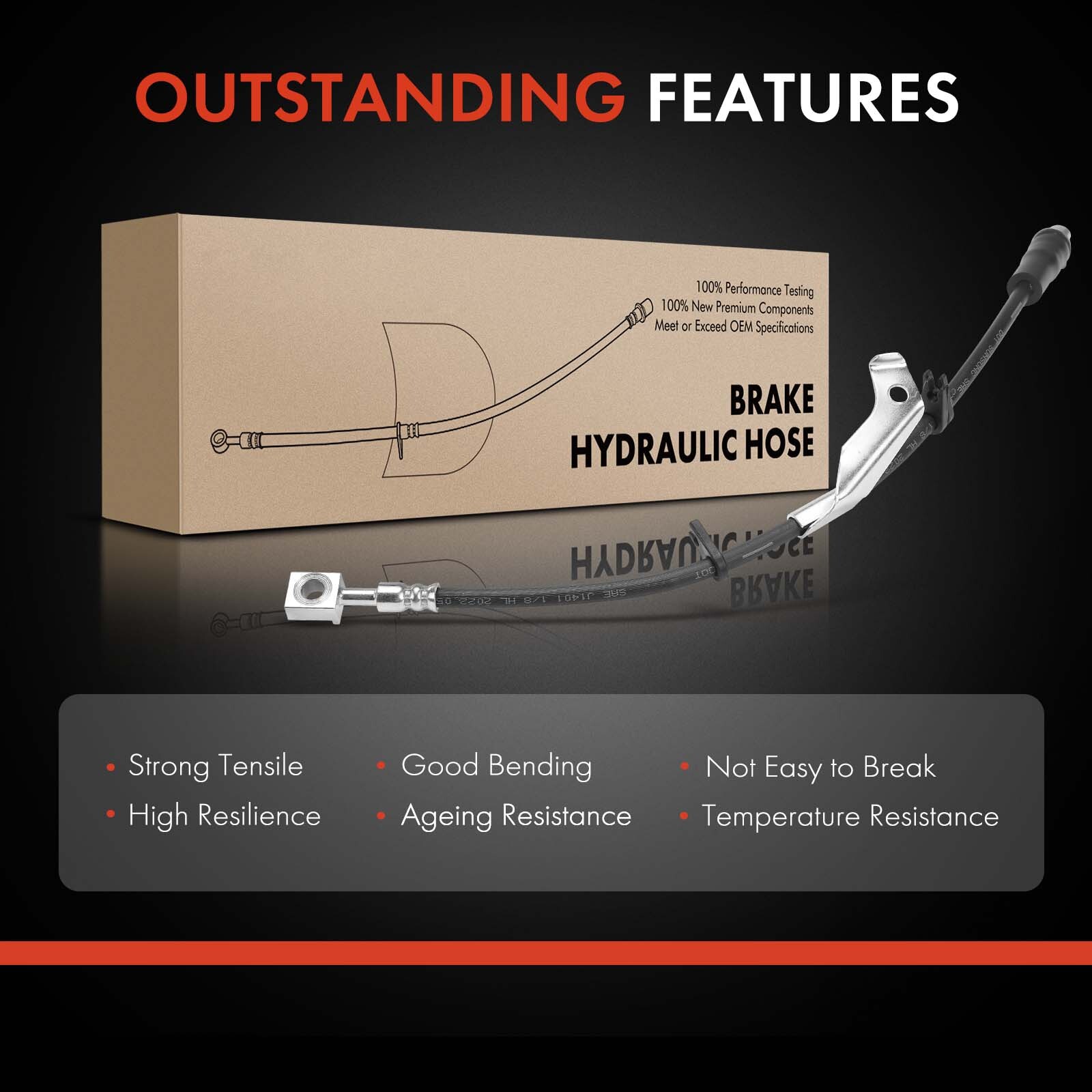 2x Front LH&RH Brake Hydraulic Hose for Chevrolet Equinox 2010-2016 GMC Terrain