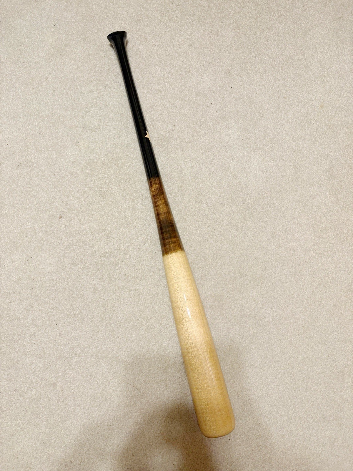Hybrid Handle Maple Wood Baseball Bat 32.5in 29.5oz. Black / Pine Tar Look / Nat