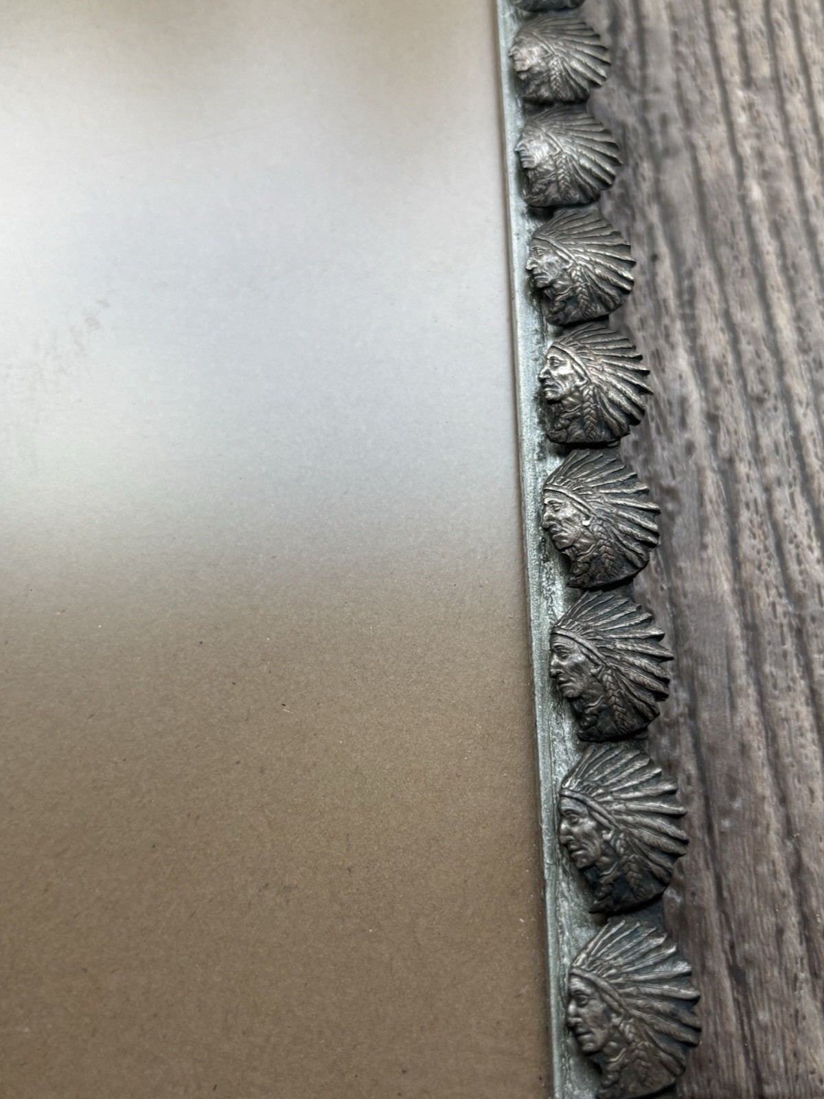 Vtg Rare 1959 Native American Chief Picture Photo Frame High Chief White Wolf