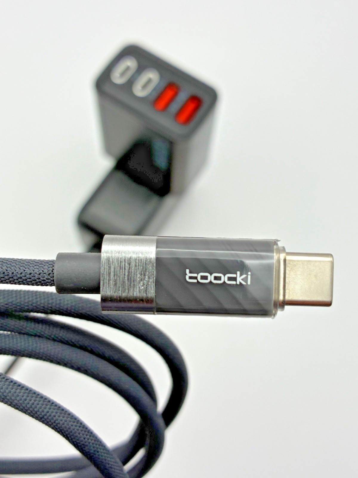 120W 4-Port USB-C PD Fast Charger US Plug + Toocki 100W USB-C Cable 1m Set