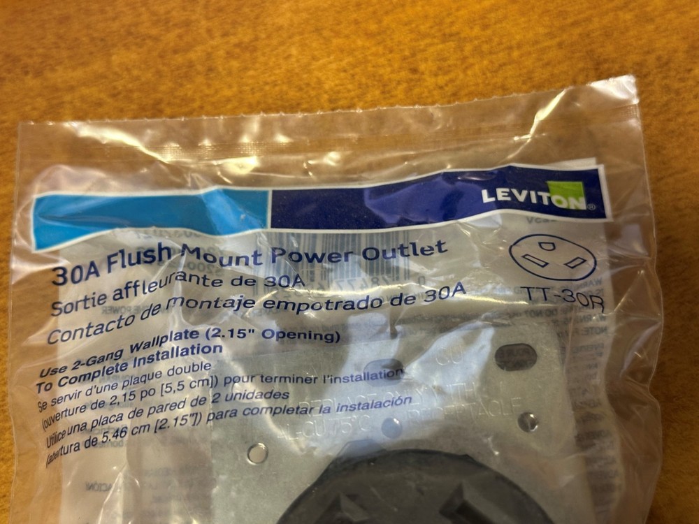 Leviton 07313-S00 30A 125V Flush Mounting Outlet (BR)