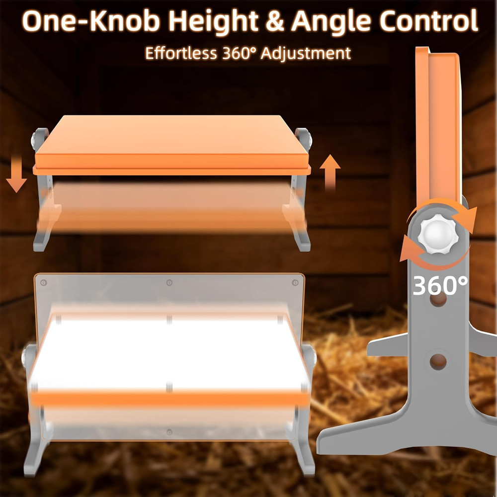 Chick Brooder Heater Plate – 12" X 8" Adjustable Height & Temperature Poultry Wa