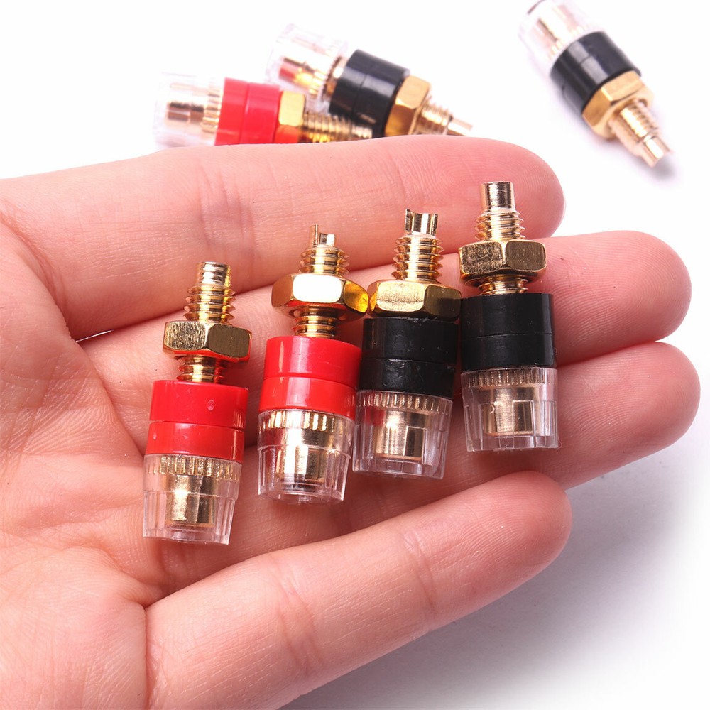 Black Speaker Terminal Binding Post Banana Plug Jack Female Socket Connector