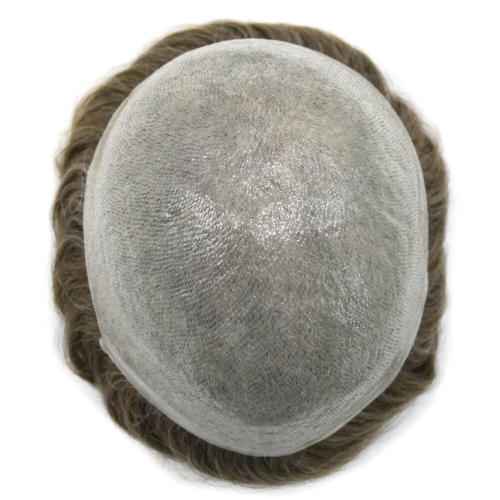 Invisible Ultra Thin Skin Mens Toupee Hair Replacement Poly Hairpiece PU Systems