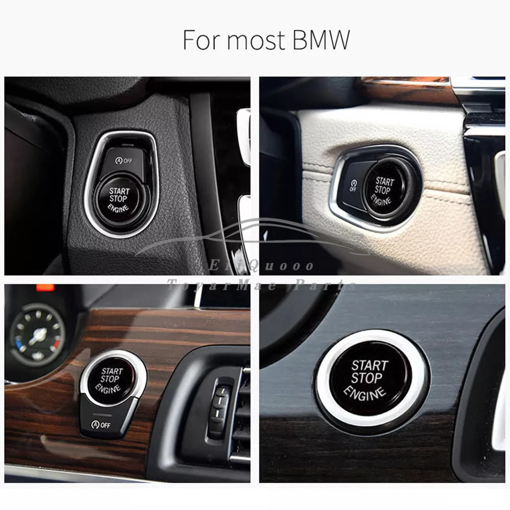 Black Engine Start Stop Switch Button Cover Fit for BMW E60 E70 E83 E84 E90 E92