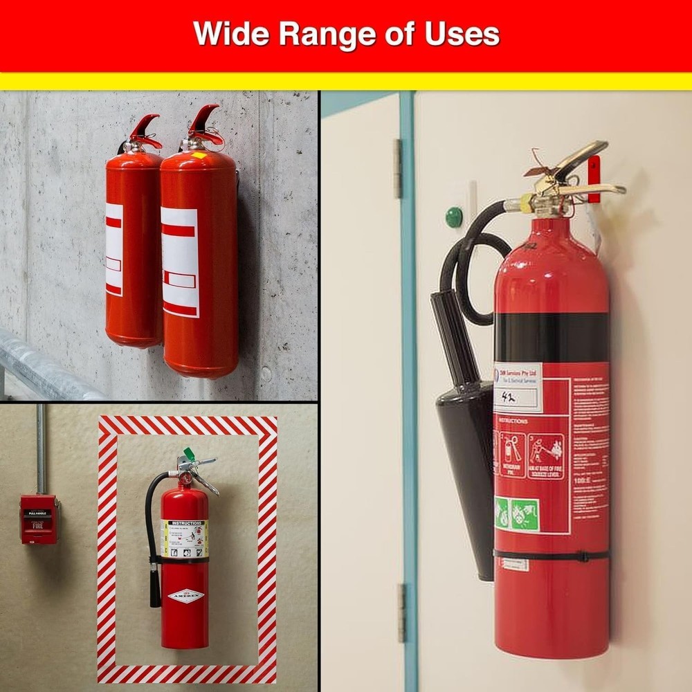 Universal Fire Extinguisher Bracket, Mounts & 2, Red
