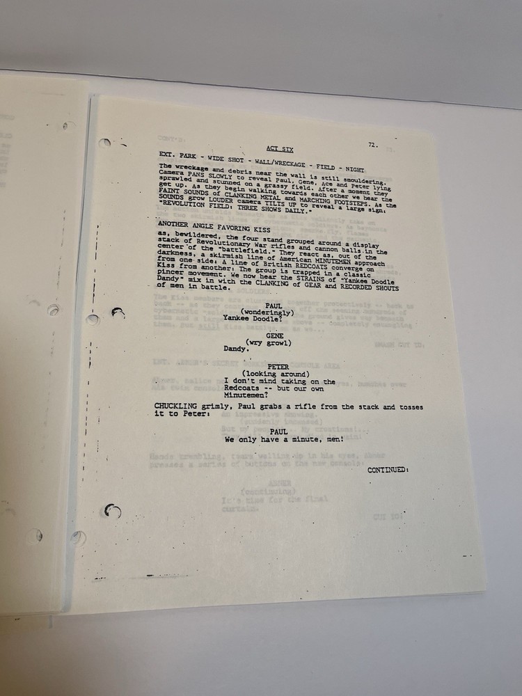 'KISS Meets the Phantom' Movie Screenplay / Script - *RARE* 1st Draft Copy