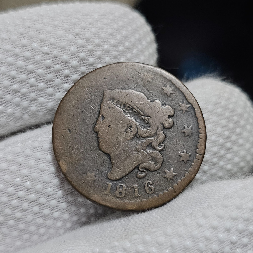 1816 Large Cent N.2 Completely Rotated Reverse Rare Error Coin