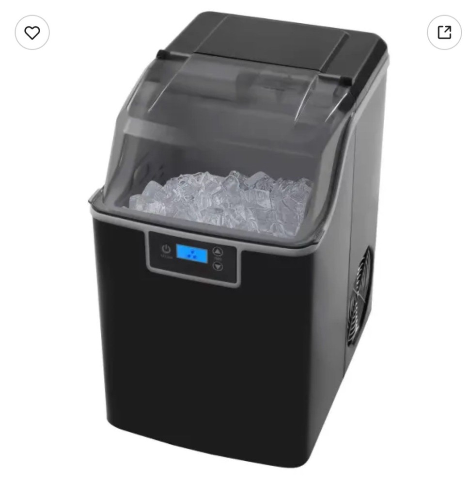44lbs / 24hr Ice Maker Countertop Chewable Ice Machine Automatic Self-Cleaning