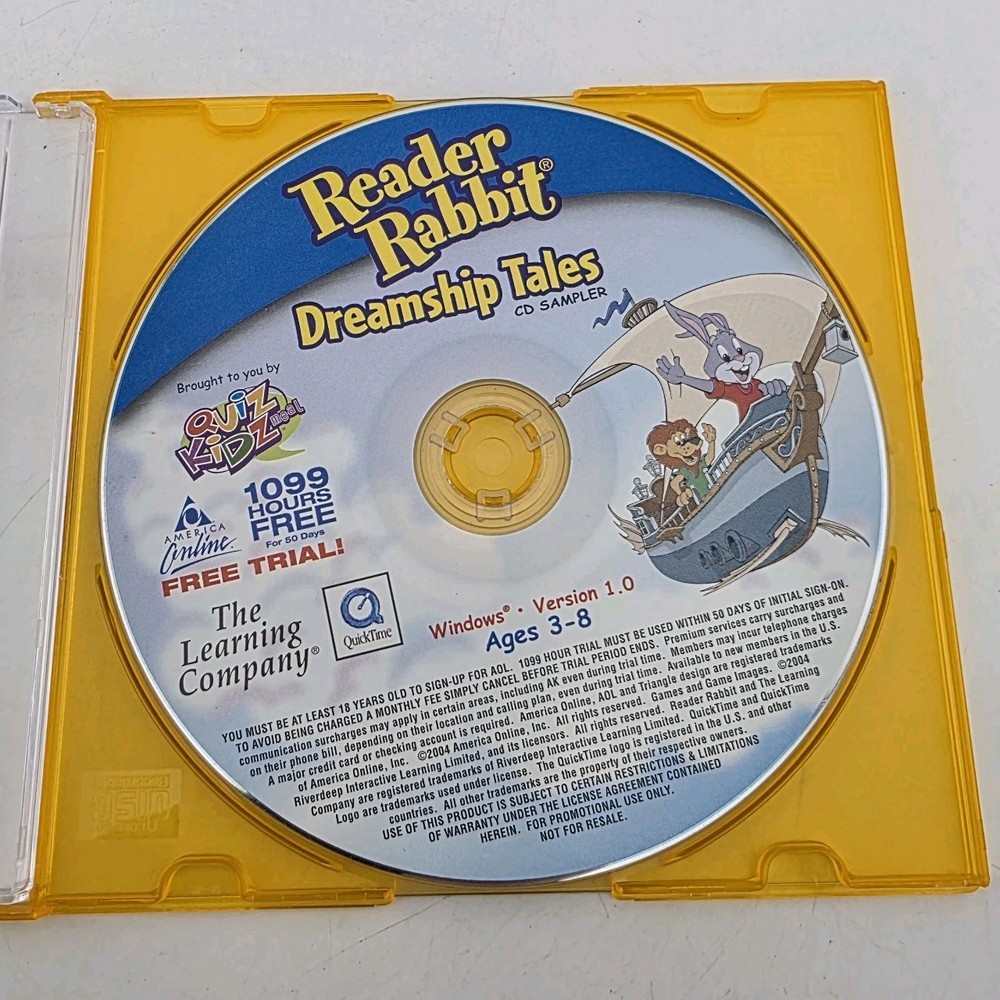 Reader Rabbit Dreamship Tales CD Sampler - Professionally Resurfaced- Rare