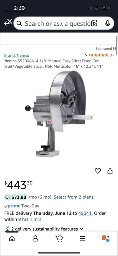 New Nemco Easy Slicer. USA MADE