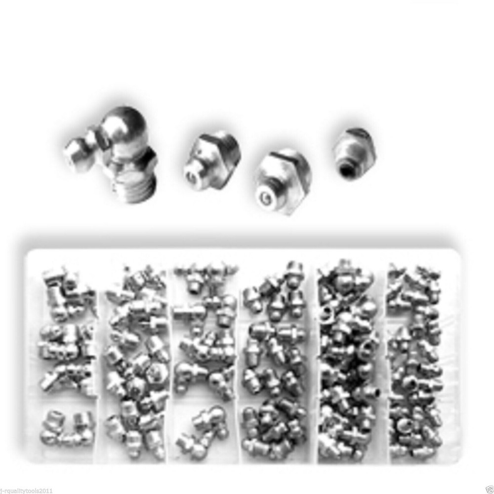 110pc Metric Hydraulic Grease Fitting Assortment Set