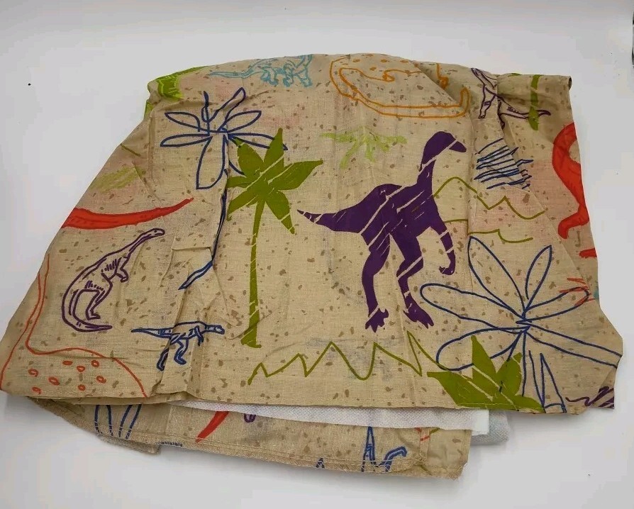 Dinosaurs Twin Bed Skirt Colorful Kids Bedding 13in Drop