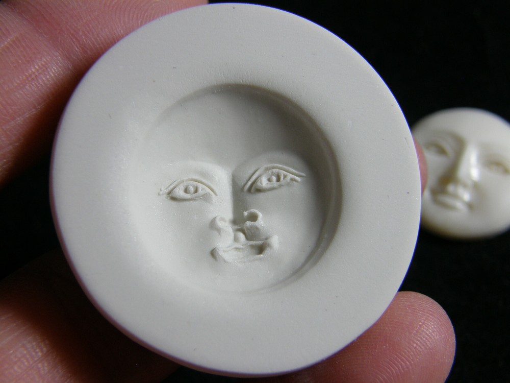 Moon Face Open Eyes Polymer Clay Mold (MD1531)