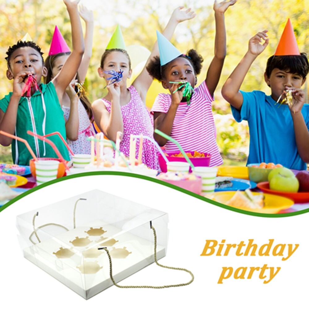 2pc Cake Boxes with 7pcs Random Toppers ECO-FRIENDLY Cupcake Containers