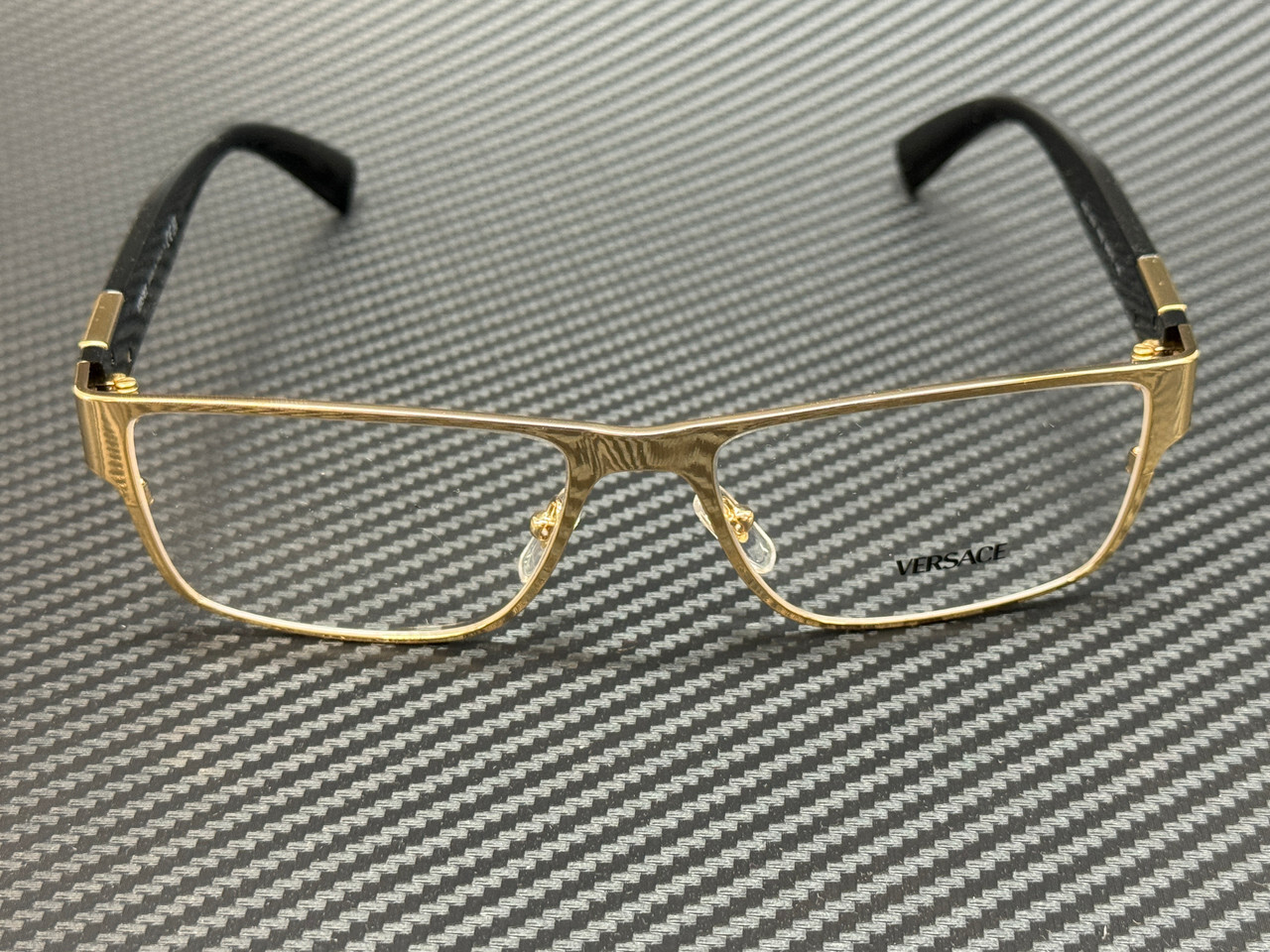 VERSACE VE1274 1002 Gold Black Men's 57 mm Eyeglasses