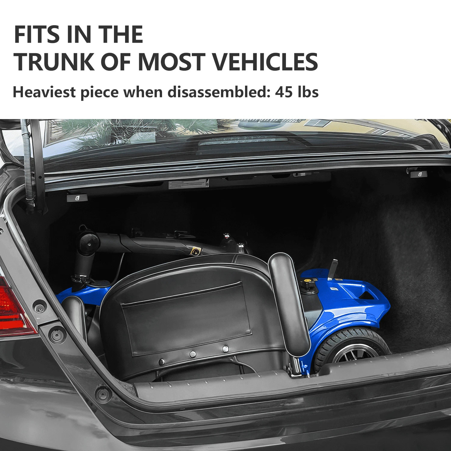 3 Wheel Mobility Scooter Electric Powered Mobile Folding Wheelchair Adult