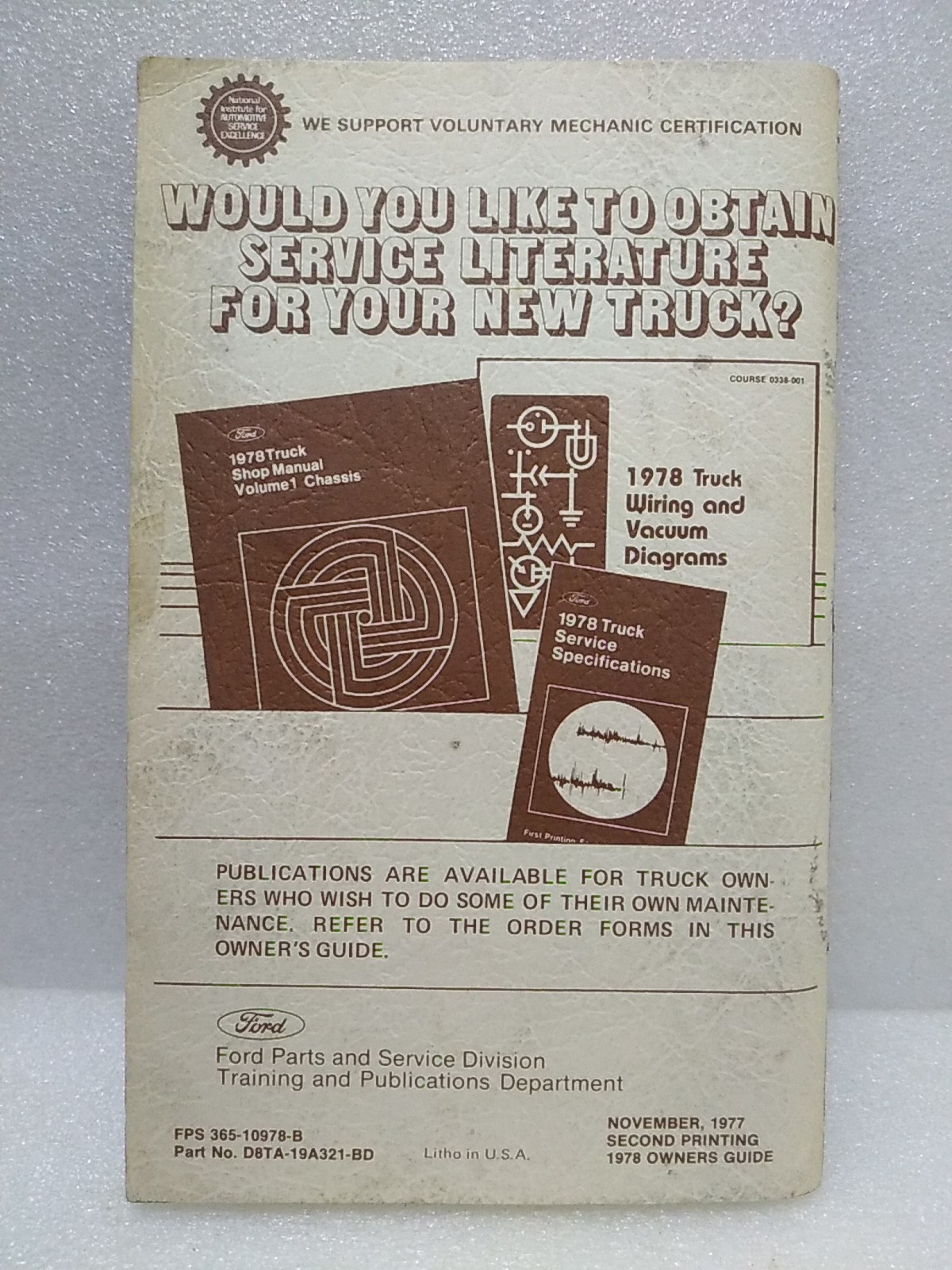 1978 Ford Truck Original Owners Manual Guide Book For F-100 Thru F-350