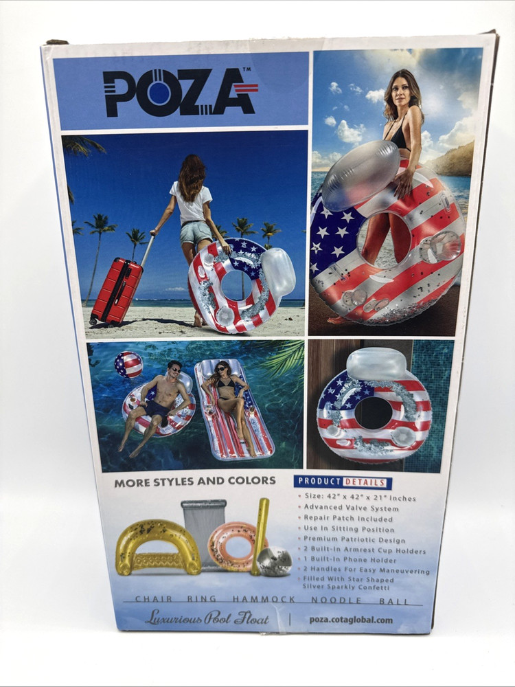 Inflatable USA Flag Pool Float 42 Inch