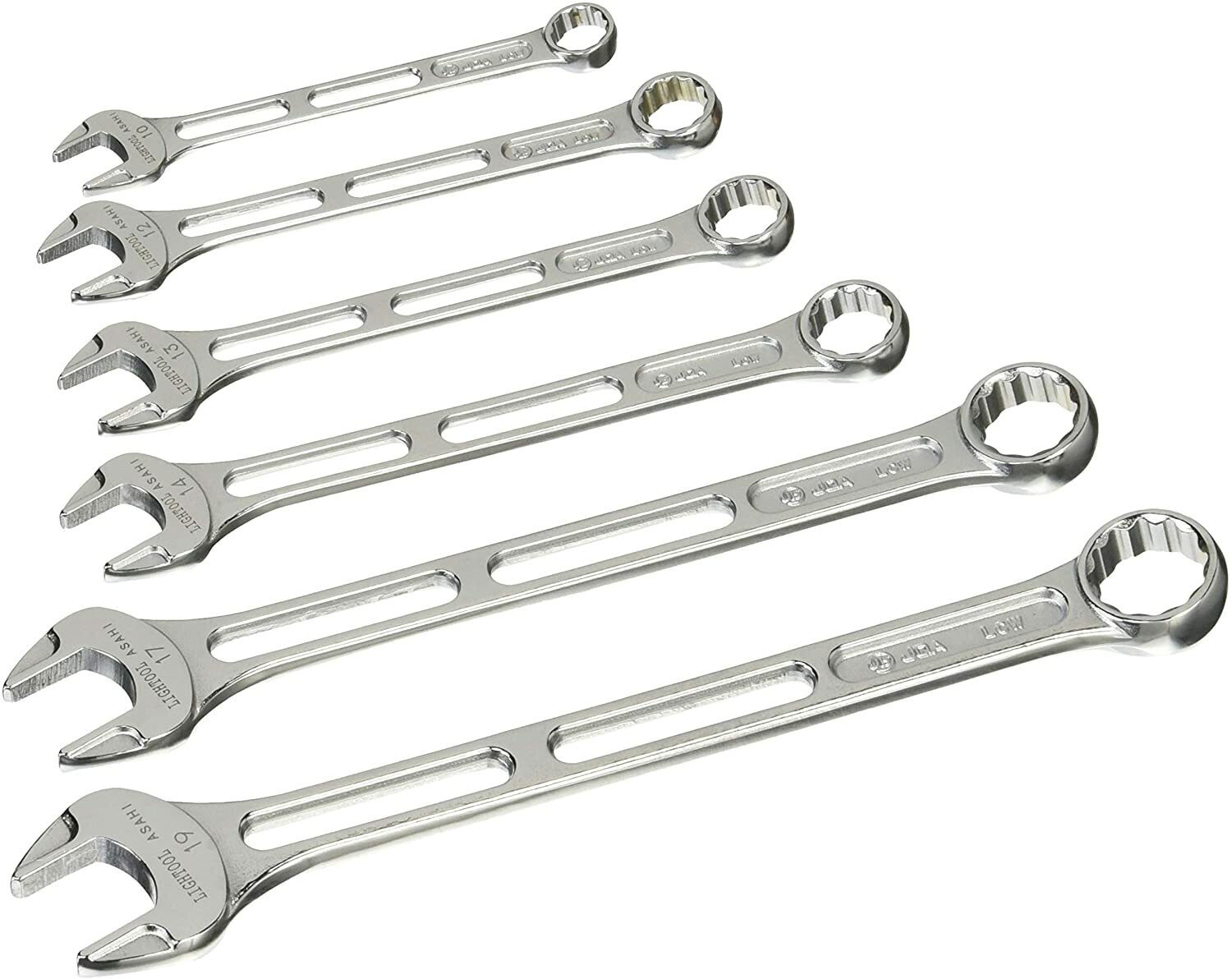 Asahi LCWS6 LIGHTOOL 6pc combination wrench set 10-19mm USA INVENTORY DUTY FREE