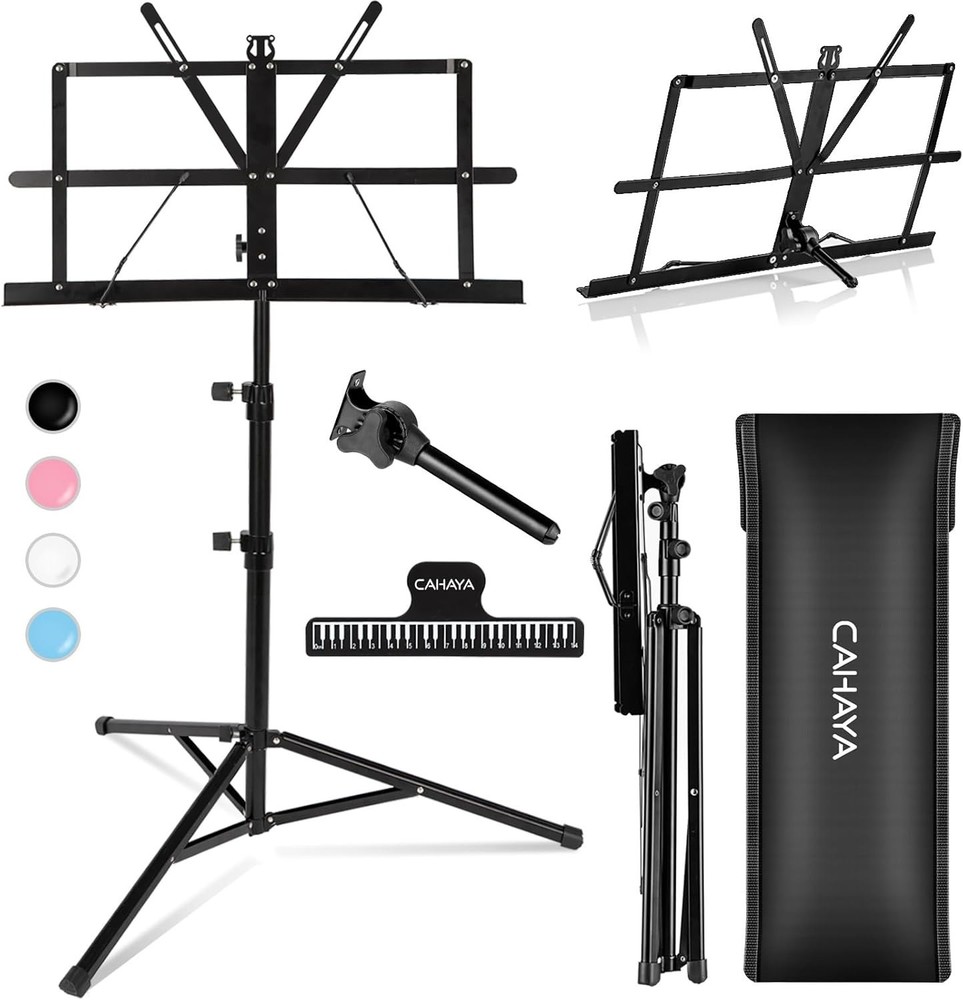 Folding Music Stand for Musicians: Lightweight, Extra Stable & Height Adjustable