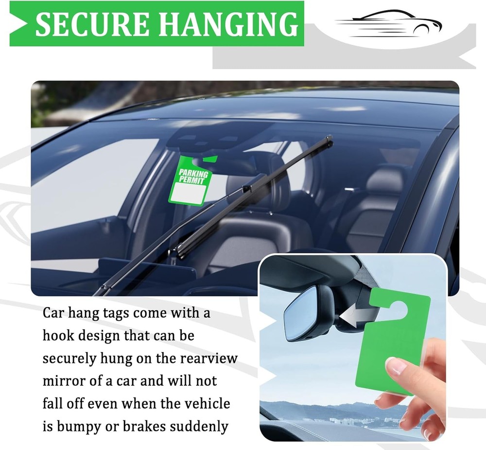 Reusable Parking Permit Hang Tag Placards