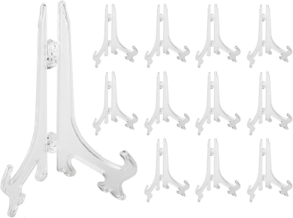 12 Clear Display Stands for Plates and Event Decorations - Elegant & Functional