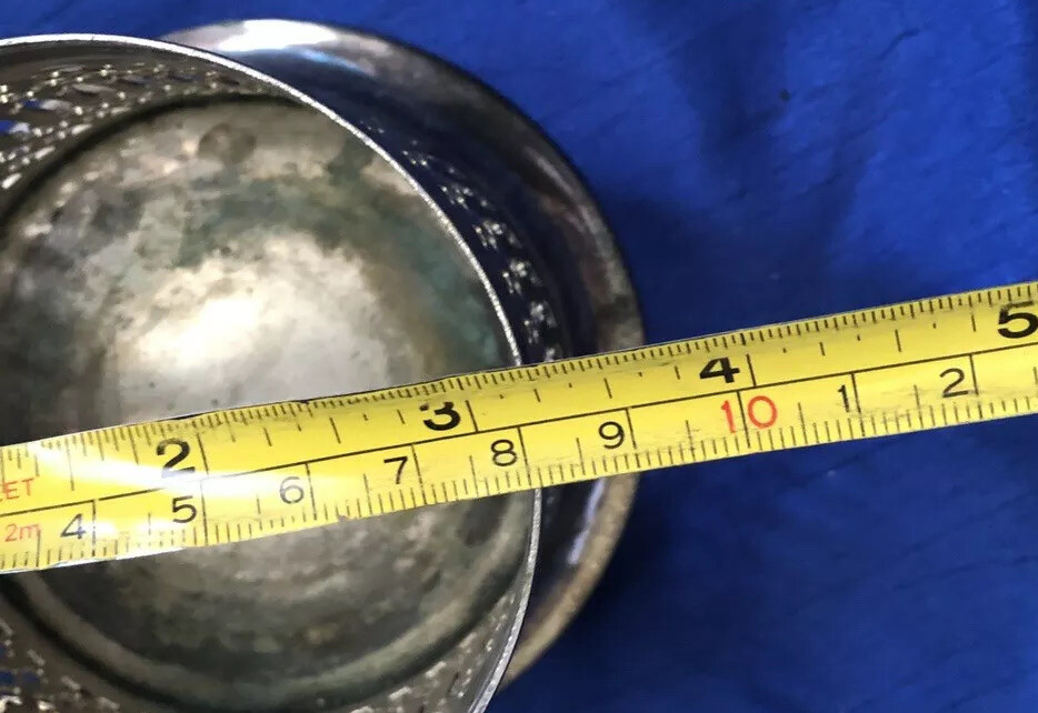 SilverPlate Japan Set Of 3 Round Vase Napkin Candle Holders Lattice Unique Rare