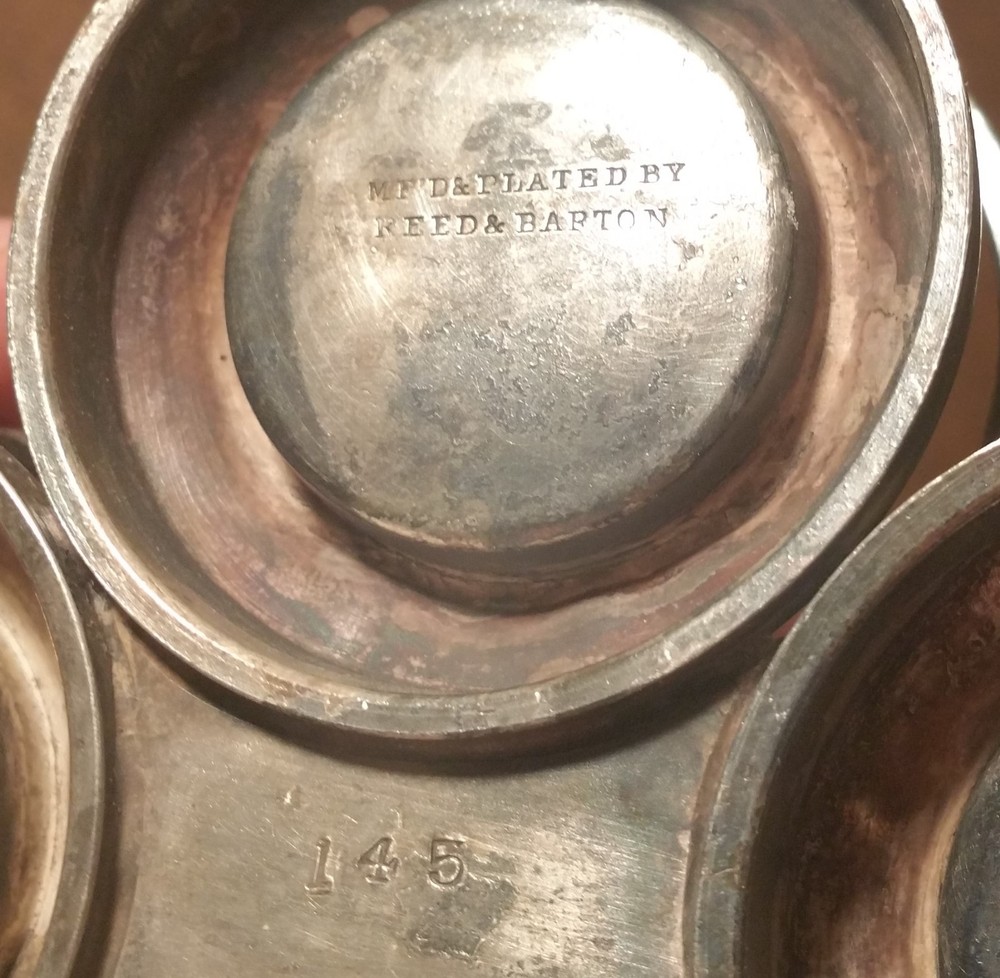 GARGOYLE reed & barton silver plate cruet caddy antique claw foot vampire bat