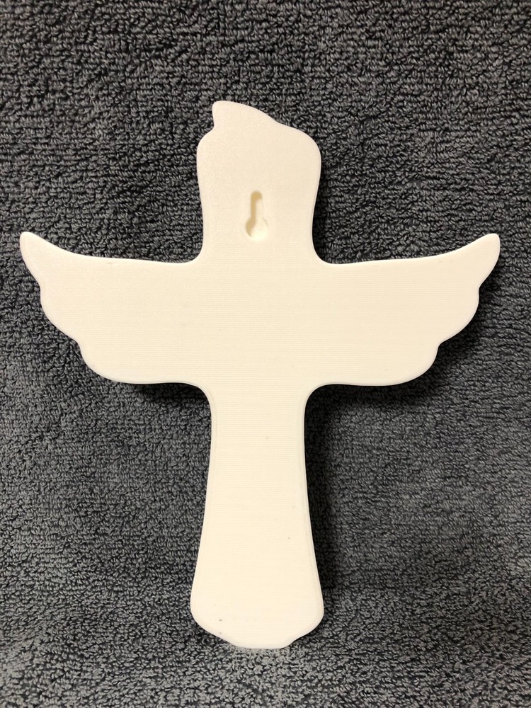 3d Printed Religious Cross White (mounting hardware included)