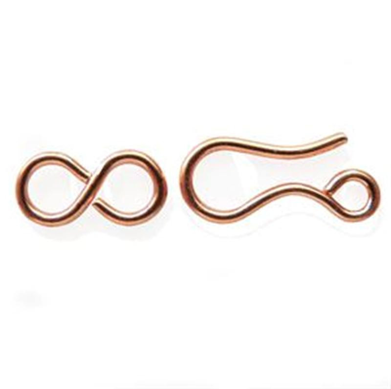Genuine Shiny Copper Hook and Eye Clasps (10)