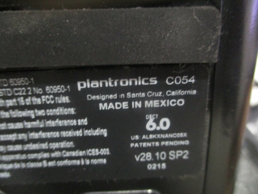Plantronics Model: C054 Charging Base (Only) with AC Adapter and Balun
