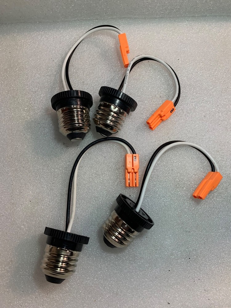 4X Topaz Lighting Recessed Can Light Edison Base Socket LED Trim Pigtail Adapter