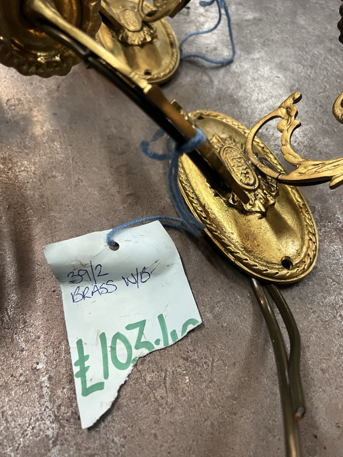 Set of 4 Antique Victorian Brass Double Arm Wall Sconces NOS Vintage Bundle/Set