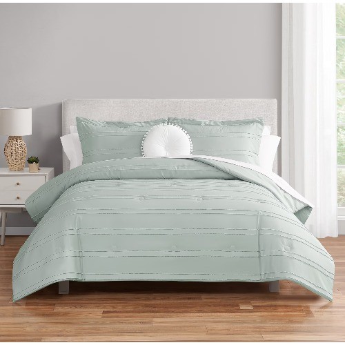 Mint 10 Piece Bed in a Bag Comforter Set with Sheets, Queen