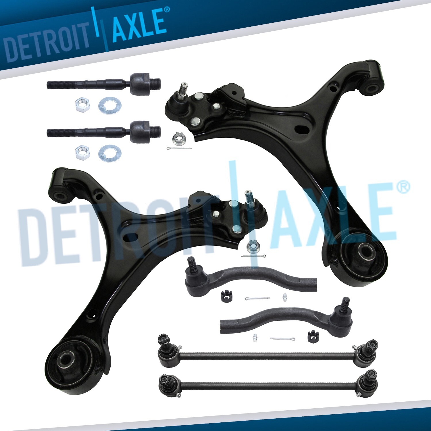 Front Lower Control Arms Sway Bars Tie Rods for 2012-2015 Honda Civic Acura ILX