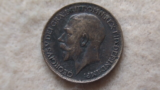 1913 Great Britain Farthing, Higher Grade, Bronze Composition