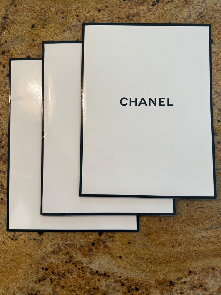 CHANEL Authentic White Logo Folders - 3 Total