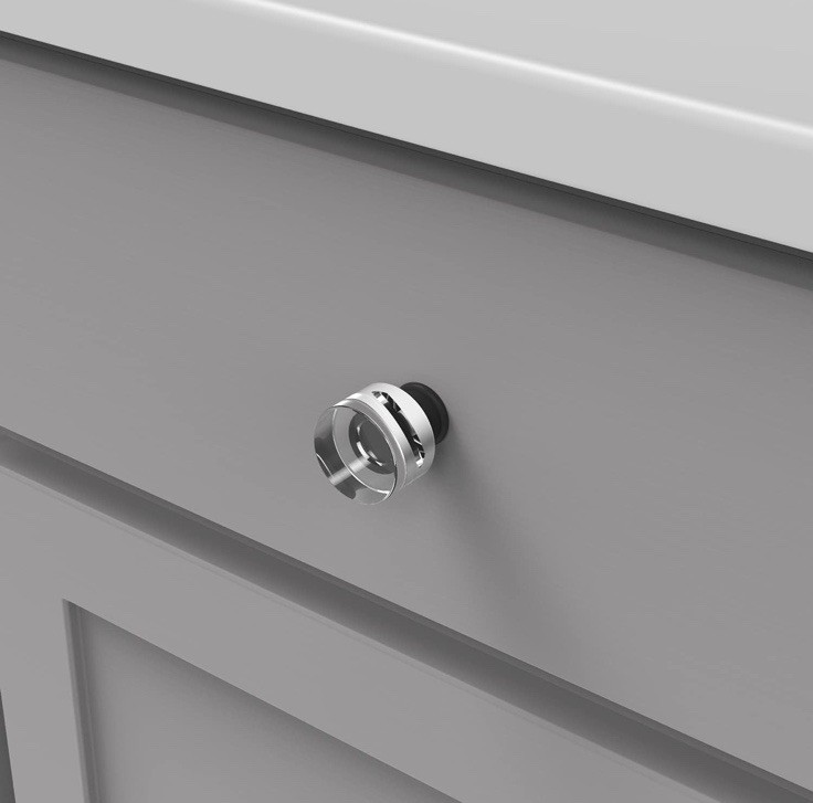 NEW Hickory Hardware Midway Collection 4Pk Crysacrylic Matte Black Cabinet Knobs