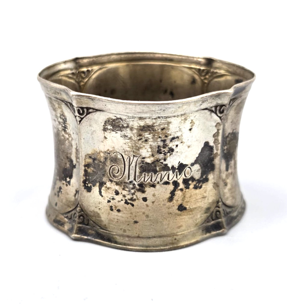 Collectible Antique German Solid 800 Silver Napkin Ring